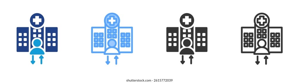 Outpatient icon set multiple style collection
