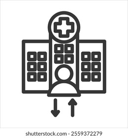 Outpatient Outline Icon Vector Illustration