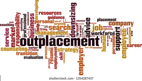 Outplacement cloud concept. Collage made of words about outplacement. Vector illustration