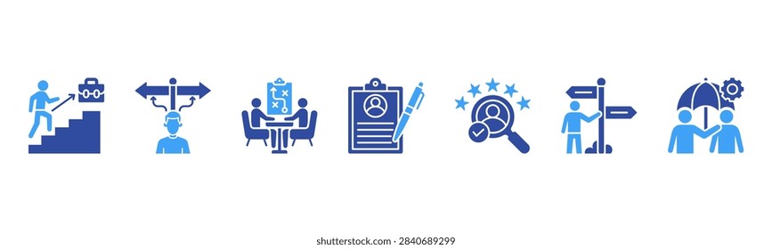 Outplacement web banner featuring Career, Transition, Coaching, Resume, Recruitment, Guidance, and Support for workforce transition and employment assistance.