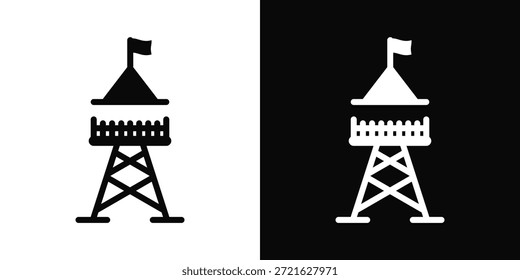 Estilo de fondo blanco y negro del icono del puesto avanzado