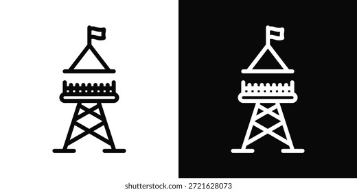 Estilo de fondo blanco y negro del icono del puesto avanzado