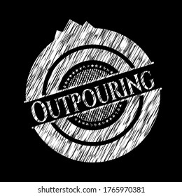 Outpouring chalkboard emblem. Vector Illustration. Detailed. 