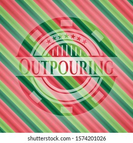 Outpouring christmas badge background. Vector Illustration. Detailed.