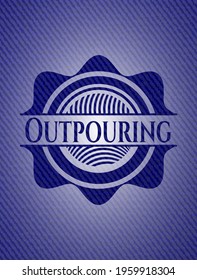 Outpouring with denim texture. Vector Illustration. Detailed. 