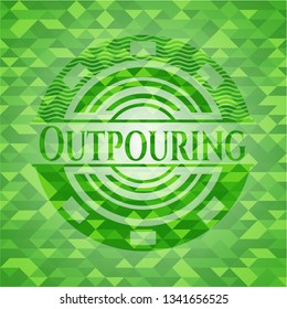 Outpouring realistic green mosaic emblem