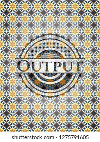 Output arabesque emblem background. arabic decoration.