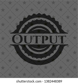 Output dark icon or emblem. Vector Illustration. Detailed.