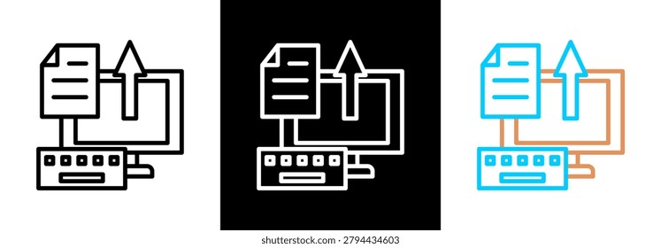 Output Data white and black background Icon