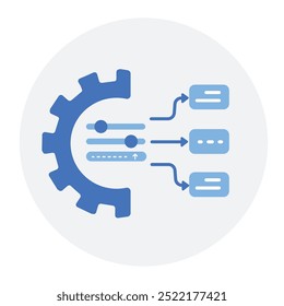 Output Formatting Icon Design. Representing Data Formatting. Workflow Output. Task Presentation. System Output. Vector icon.