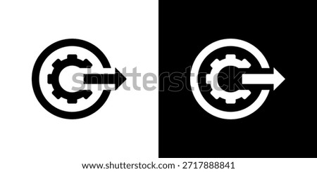 Output icon black and white filled.
