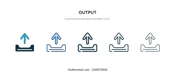 output icon in different style vector illustration. two colored and black output vector icons designed in filled, outline, line and stroke style can be used for web, mobile, ui