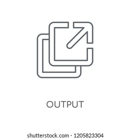 Output linear icon. Output concept stroke symbol design. Thin graphic elements vector illustration, outline pattern on a white background, eps 10.