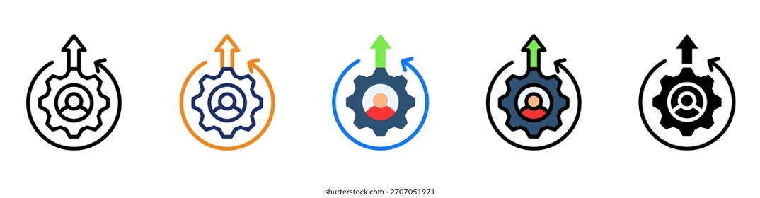 Output Management Icon Multiple Style Vector Illustration