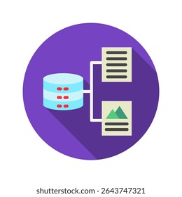 Ícone de cor plana arredondado da ilustração mini saída, uso para aprendizagem de máquina, educação, indústria da tecnologia, UI, kit UX, desenvolvimento de aplicativo e web, digital ou impressão.