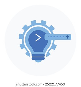 Output Optimization Icon Design. Representing System Efficiency. Output Control. Performance Optimization. Data Processing. Vector icon.