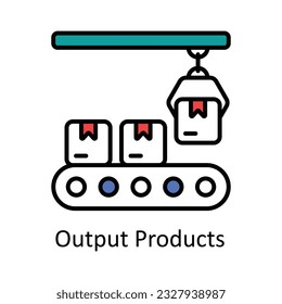 Output Products Filled Outline Icon Design illustration. Smart Industries Symbol on White background EPS 10 File