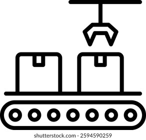 Output Products Icon Line Vector Illustration