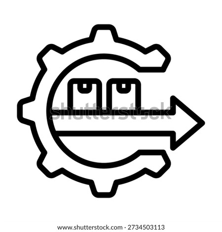 Output Rate Icon - Black Outline Icons Style For Production Management