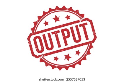 OUTPUT Red rubber stamp on white background. OUTPUT stamp sign. OUTPUT stamp.