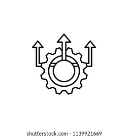 outputs from gears icon. Element of sturt up icon for mobile concept and web apps. Thin line outputs from gears icon can be used for web and mobile