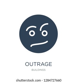 outrage icon vector on white background, outrage trendy filled icons from Buildings collection, outrage vector illustration