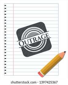 Outrage penciled. Vector Illustration. Detailed.