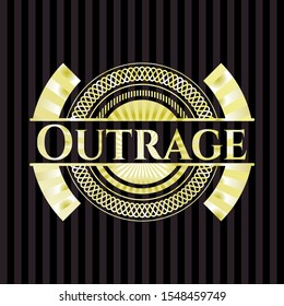 Outrage shiny emblem. Vector Illustration. Detailed.