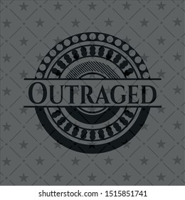 Outraged black badge. Vector Illustration. Detailed.