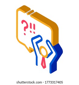 Vector de iconos humanos indignado. Señal isométrica isométrica humana isométrica isométrica isométrica isométrica isométrica. ilustración de símbolo aislado de color