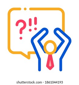 Vector de iconos humanos indignado. Esbozo Indignado Signo Humano. Ilustración de símbolo de contorno aislado