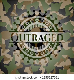 Outraged on camo texture