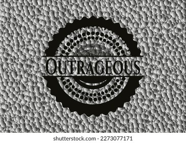 Icono oscuro u emblema escandaloso con fondo de burbujas grises. Ilustración vectorial. Detallado. 