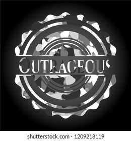 Outrageous grey camo emblem