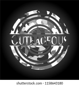 Outrageous grey camouflage emblem