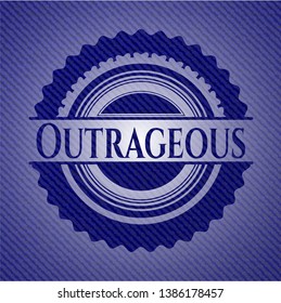 Outrageous with jean texture. Vector Illustration. Detailed.