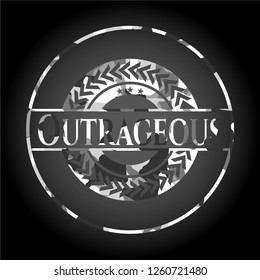 Outrageous on grey camouflage pattern