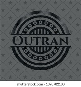 Outran black emblem. Vector Illustration. Detailed.