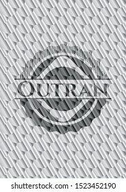 Outran silver color badge or emblem. Scales pattern. Vector Illustration. Detailed.