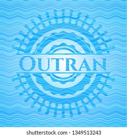 Outran water wave concept emblem background.
