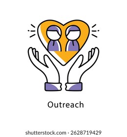 Outreach Vector Filled Outline Style Icon. Eps 10 File 
