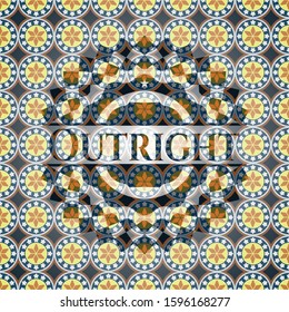 Outright arabic style emblem. Arabesque decoration.