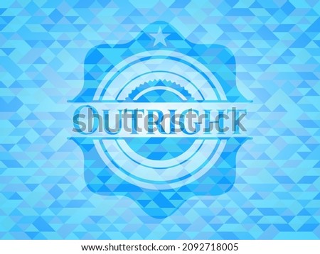Outright light blue emblem. Mosaic background. 