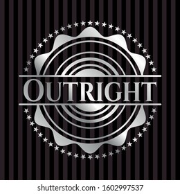 Outright silvery badge or emblem. Vector Illustration. Mosaic.