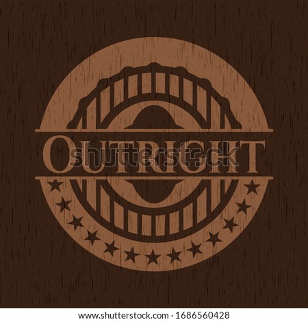 Outright vintage wood emblem. Vector Illustration.