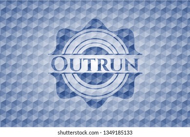 Outrun blue emblem with geometric background.