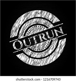 Outrun chalkboard emblem on black board