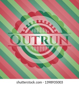 Outrun christmas emblem background. Vector Illustration. Detailed.