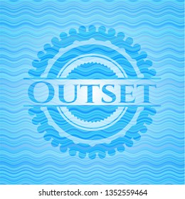 Outset water badge.