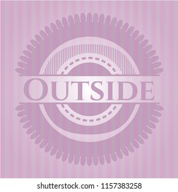 Outside badge with pink background
